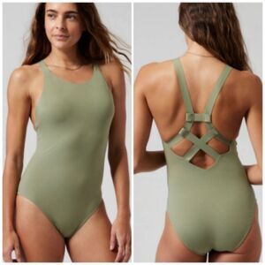 Athleta NWT Palm One Piece Swimsuit in Eucalyptus Olive